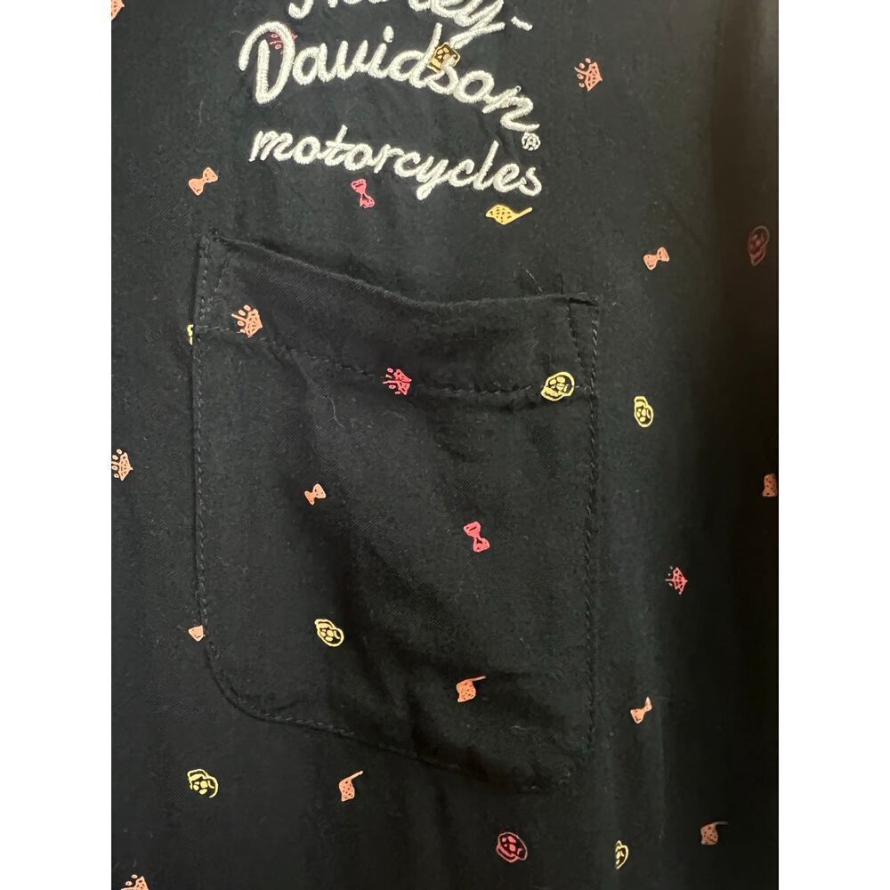 Harley Davidson Women's Short Sleeve Button Up Shirt Medium - Picture 5 of 10